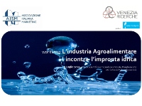 A Venezia un workshop su industria agroalimentare e risorse idriche