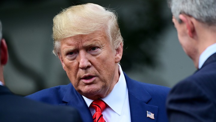 U.S. President Donald Trump meets with sheriffs from across the country on the South Lawn of the White House in Washington